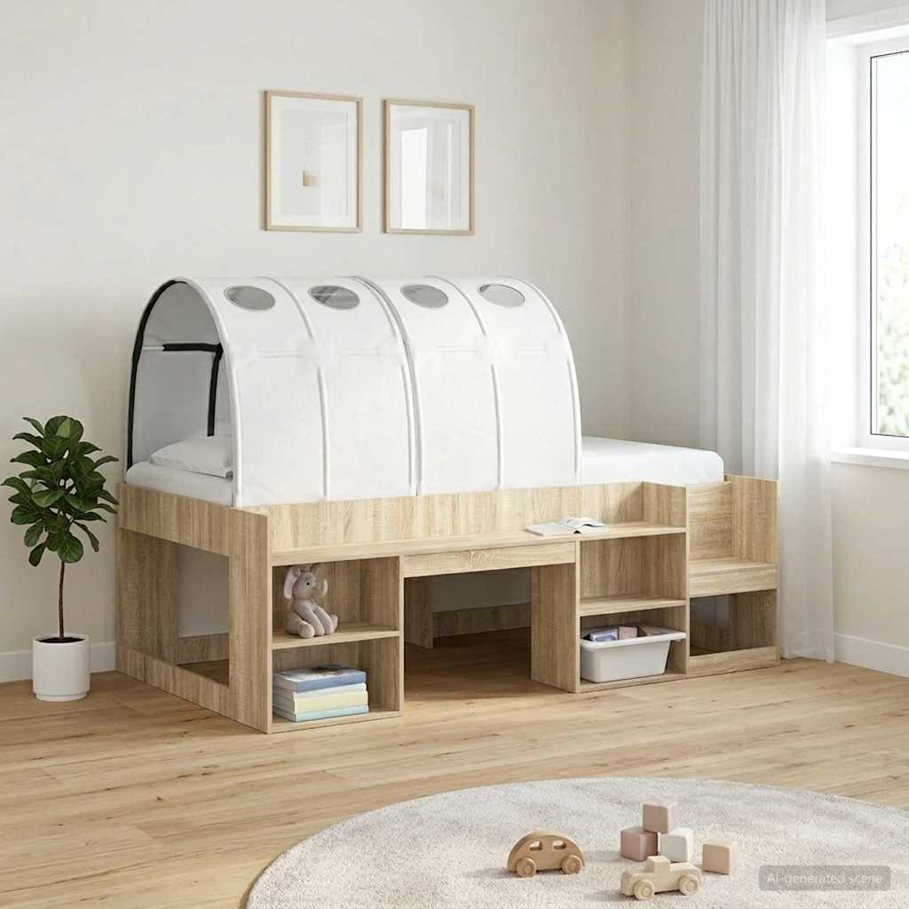Κρεβάτι Τούνελ 2 pcs Λευκό 211 x 67.5 x 2 εκ. Πολυεστέρας - Pakobazaar