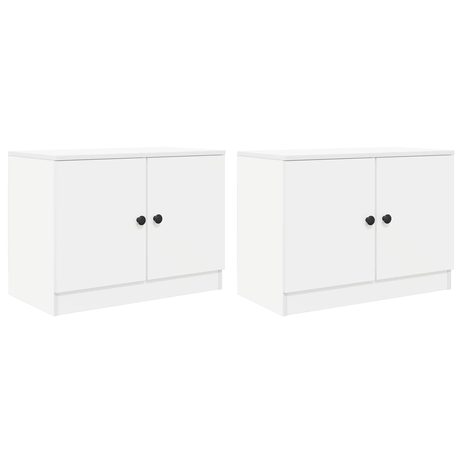Ντουλάπι κρεβατιού με αποθήκευση 2 pcs Λευκό 66 x 35 x 48 εκ. - Pakobazaar