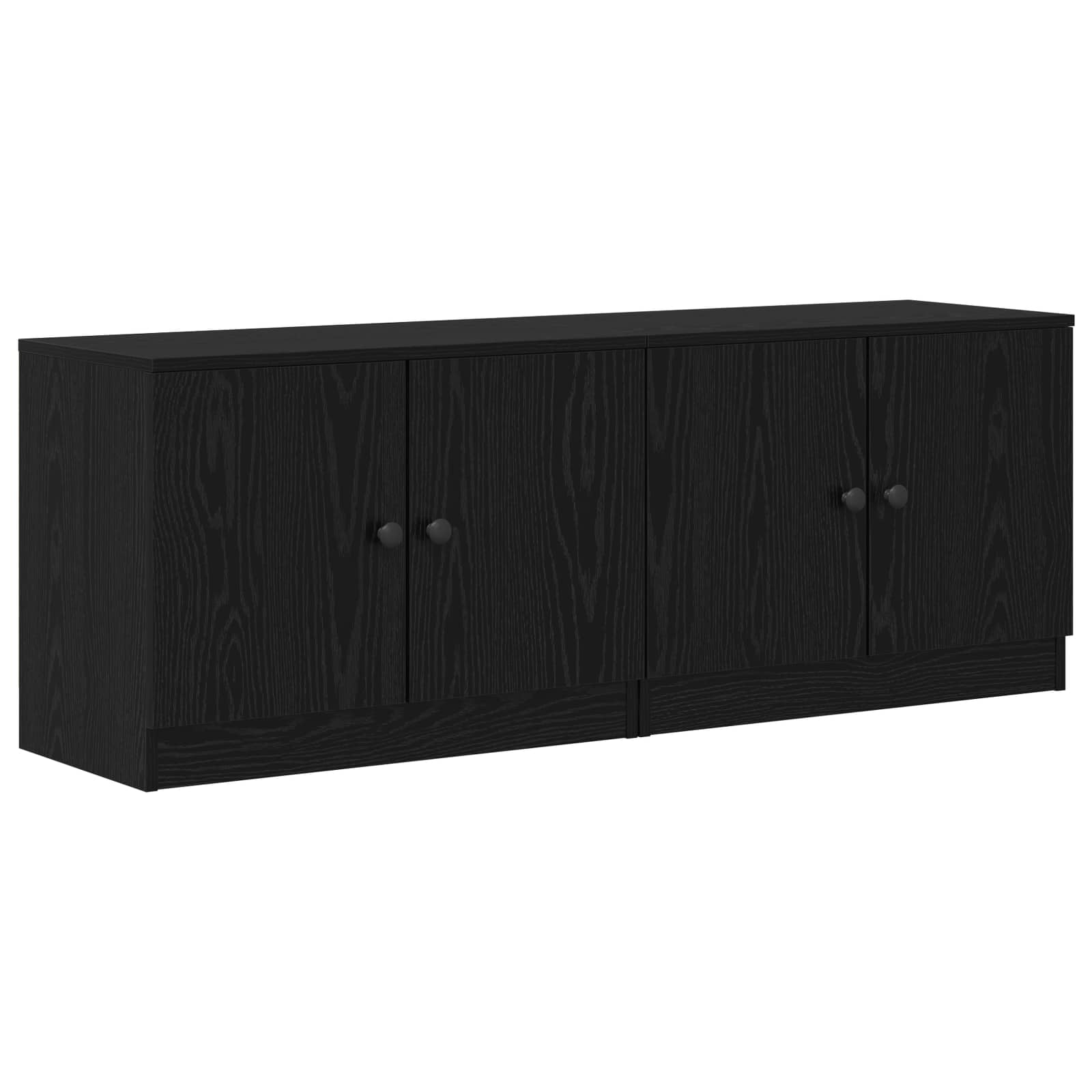 Ντουλάπι κρεβατιού με πόρτα 2 pcs Μαύρη Δρυς 66 x 35 x 48 εκ. - Pakobazaar