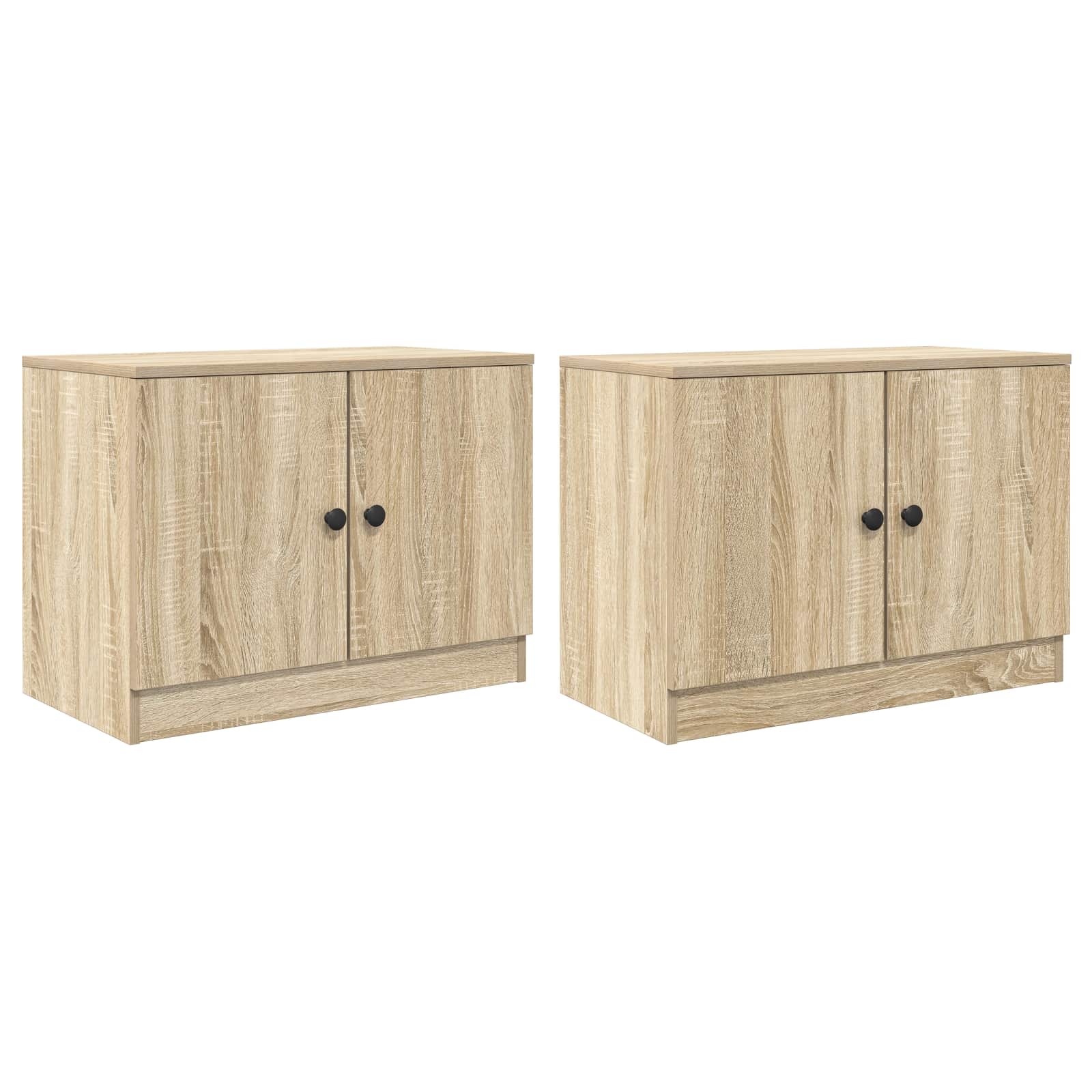 Ντουλάπι κρεβατιού με πόρτα 2 pcs Sonoma Δρυς 66 x 35 x 48 εκ. - Pakobazaar
