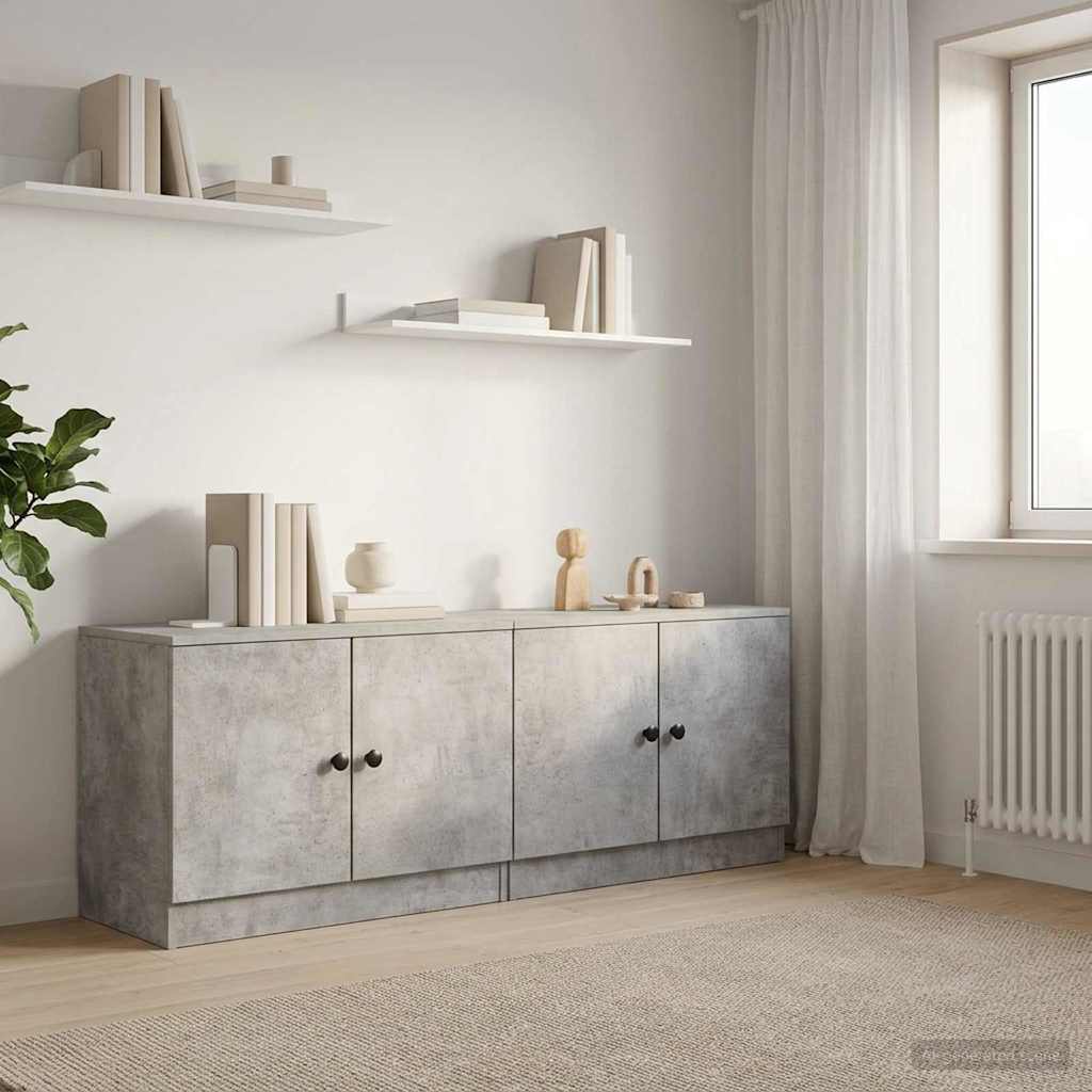 Ντουλάπι κρεβατιού 2 pcs Γκρι Σκυροδέματος 66 x 35 x 48 εκ. - Pakobazaar