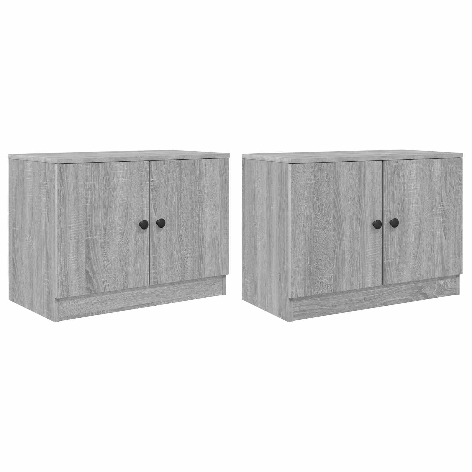 Ντουλάπι κρεβατιού με πόρτα 2 pcs Γκρι Sonoma 66 x 35 x 48 εκ. - Pakobazaar