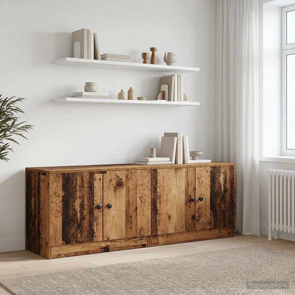 Ντουλάπι κρεβατιού 2 pcs Παλαιωμένο ξύλο 66 x 35 x 48 εκ. - Pakobazaar