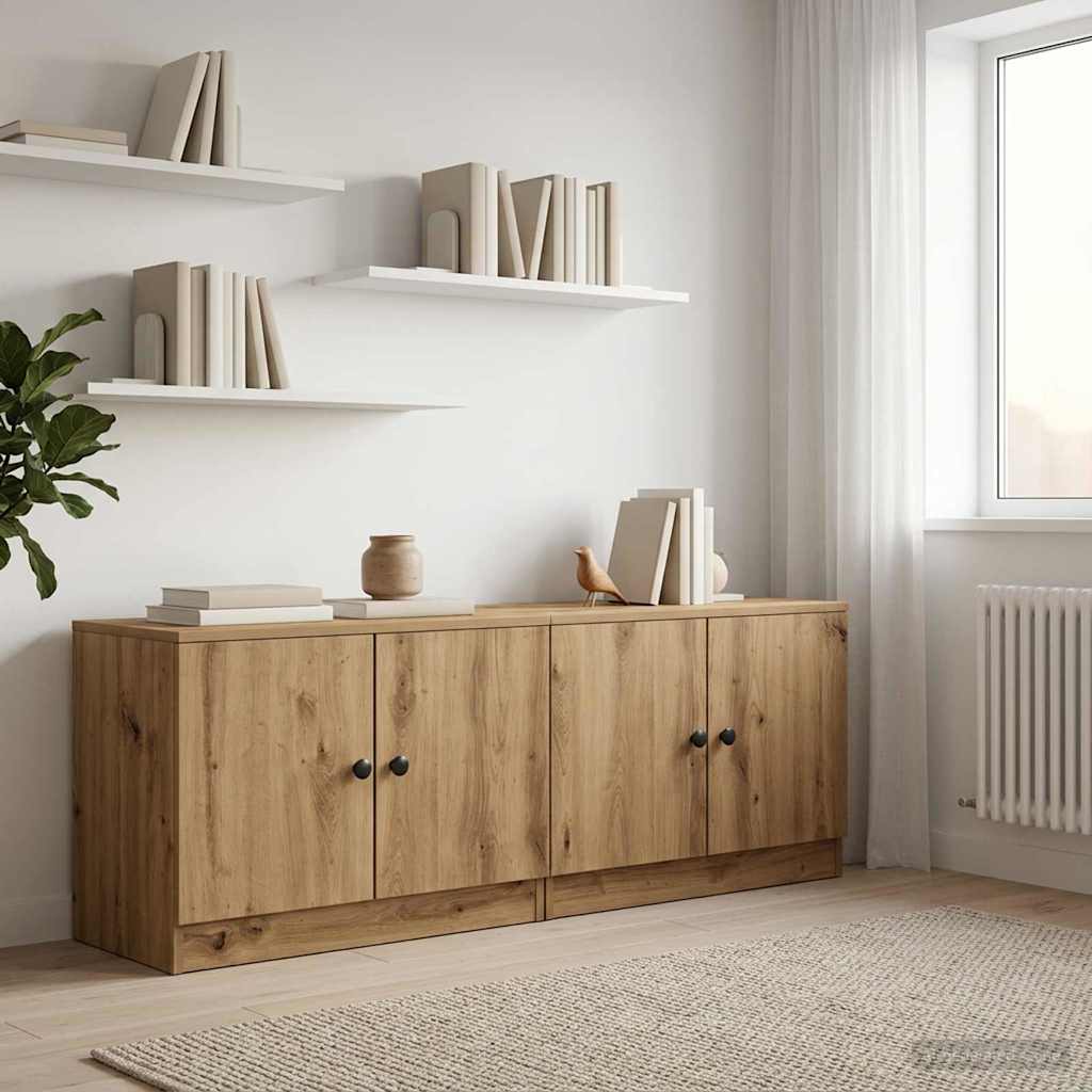 Ντουλάπι κρεβατιού με πόρτα 2 pcs Artisan Δρυς 66 x 35 x 48 εκ. - Pakobazaar