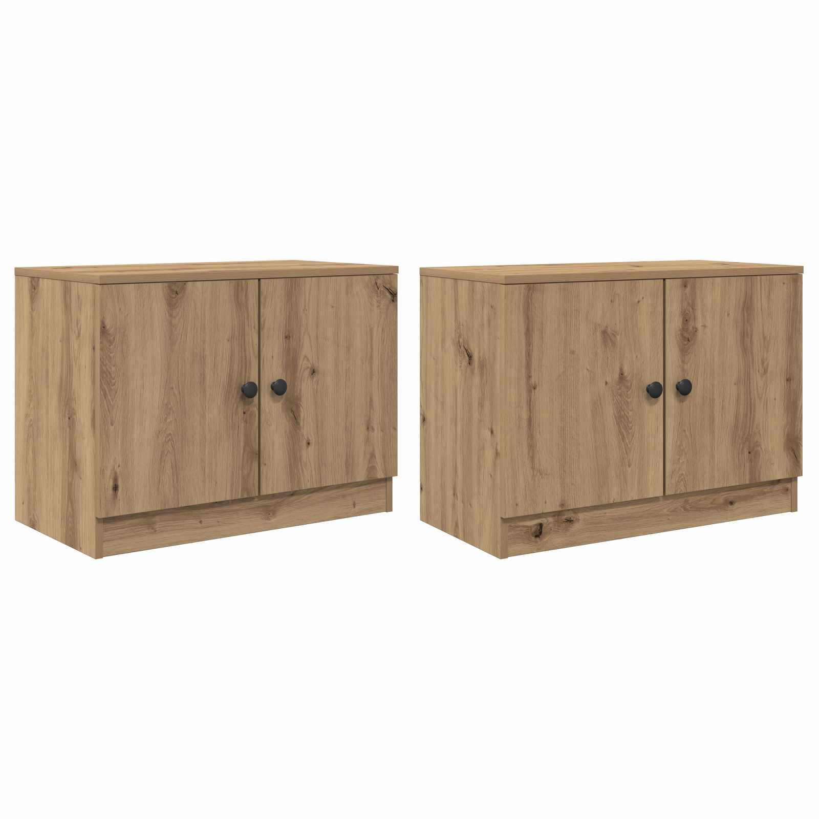 Ντουλάπι κρεβατιού με πόρτα 2 pcs Artisan Δρυς 66 x 35 x 48 εκ. - Pakobazaar