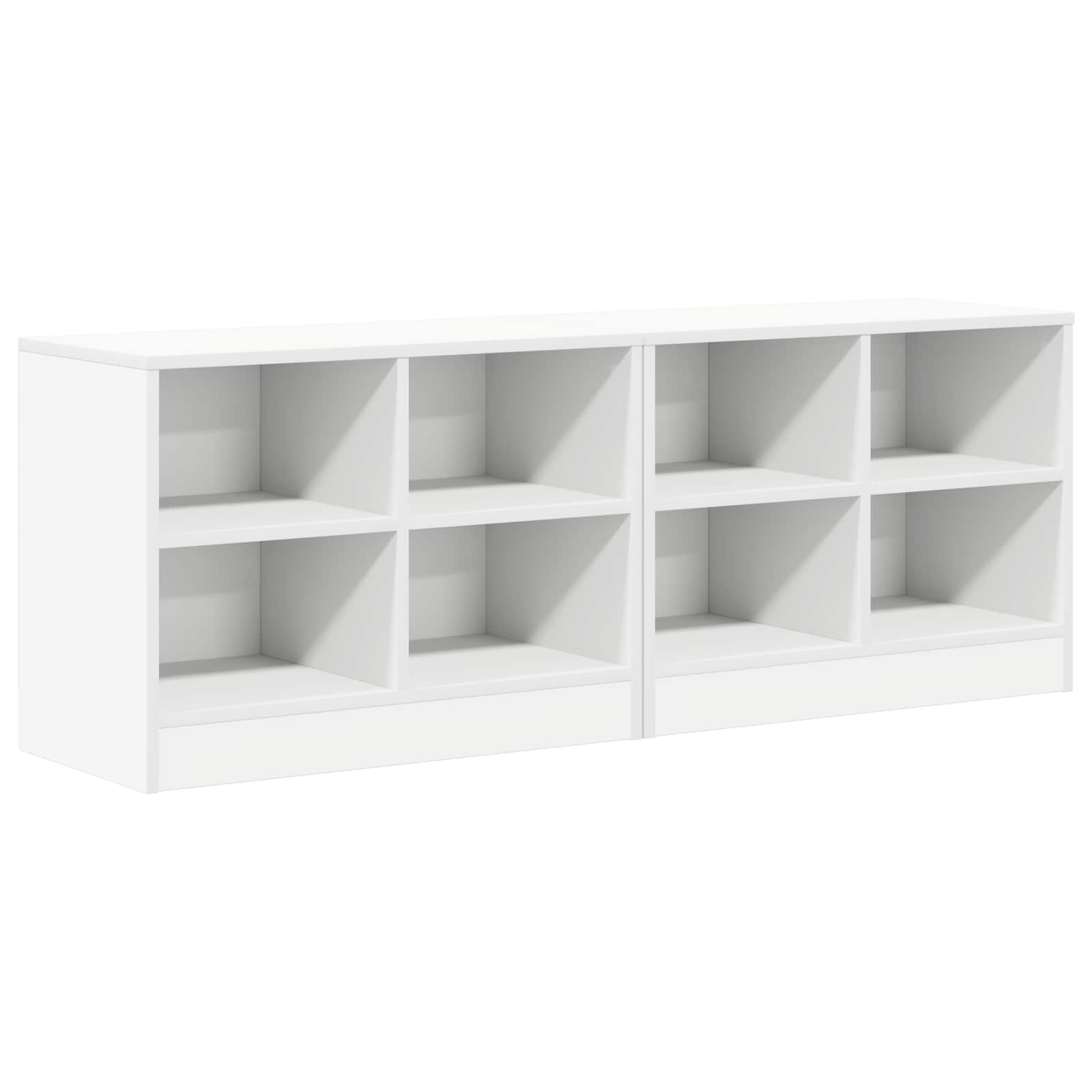 Ντουλάπι κρεβατιού με ράφι 2 pcs Λευκό 66 x 33 x 48 εκ. - Pakobazaar