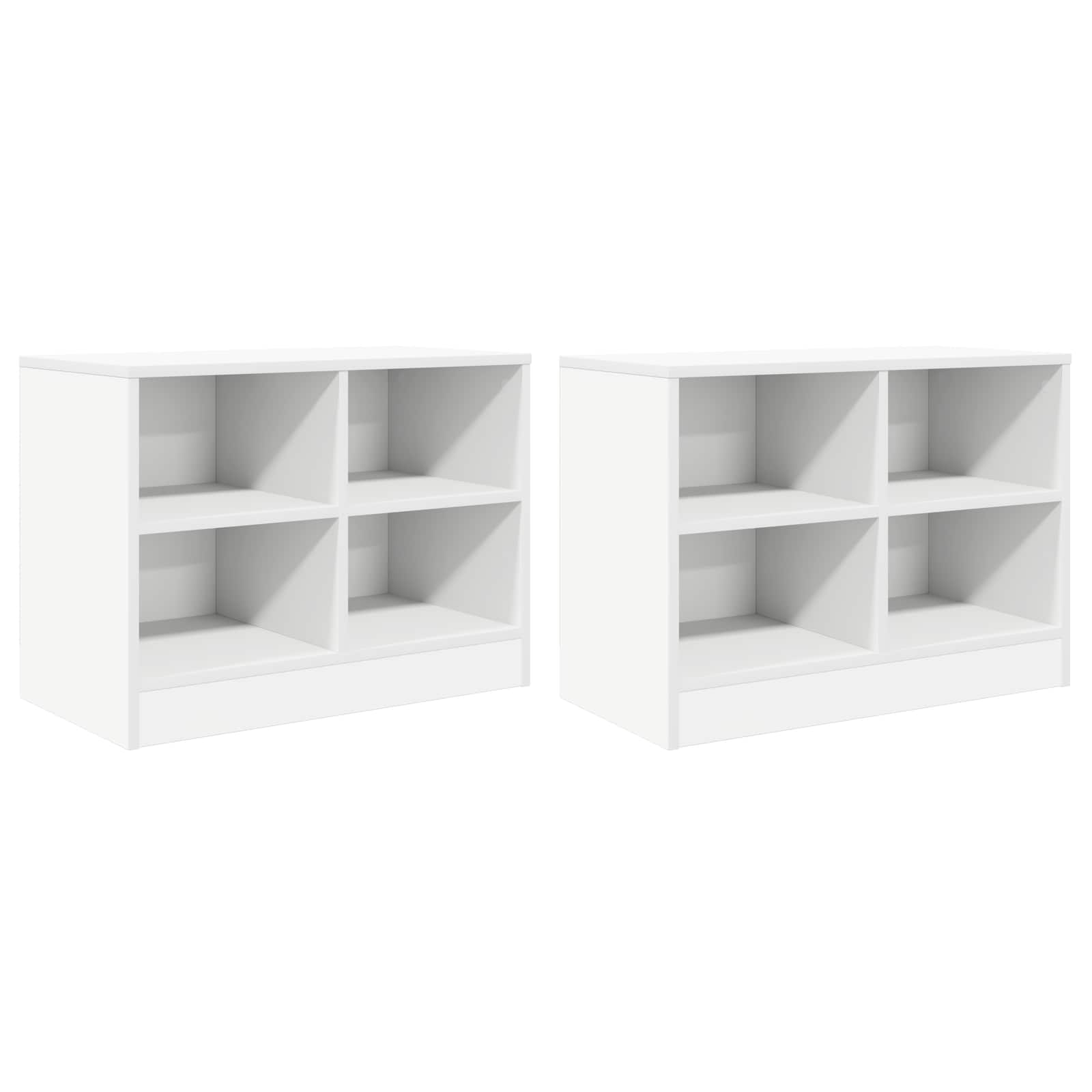 Ντουλάπι κρεβατιού με ράφι 2 pcs Λευκό 66 x 33 x 48 εκ. - Pakobazaar