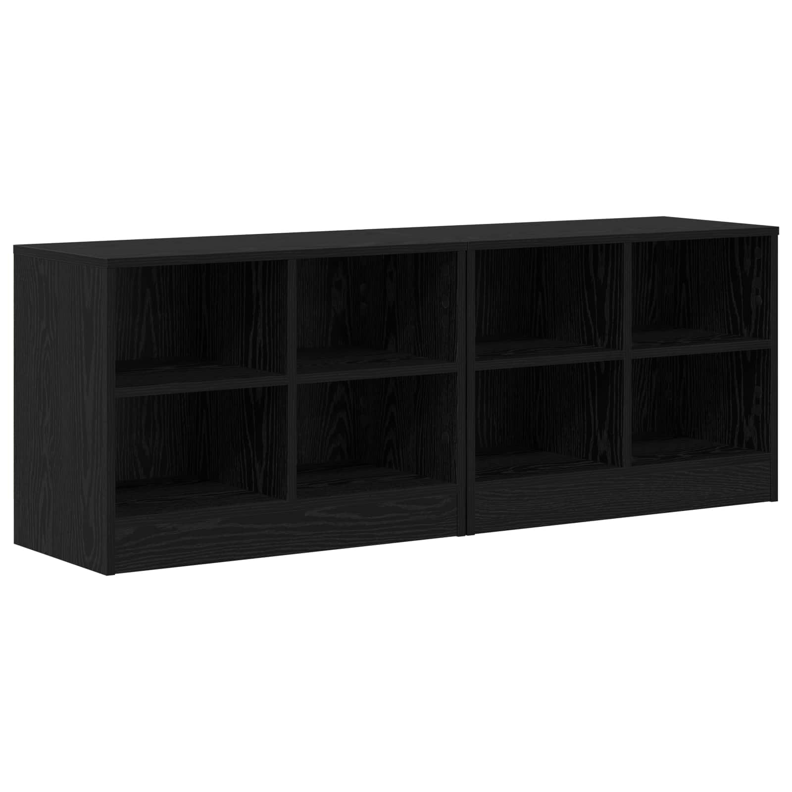 Ντουλάπι κρεβατιού με ράφι 2 pcs Μαύρη Δρυς 66 x 33 x 48 εκ. - Pakobazaar