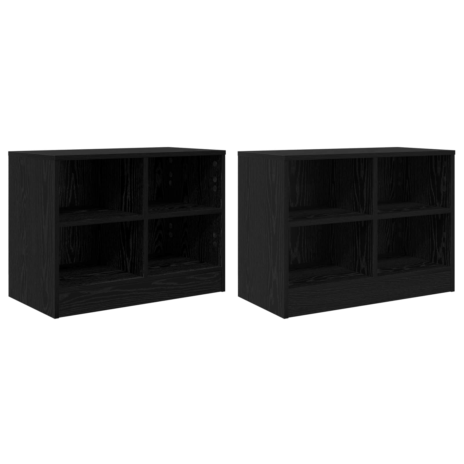 Ντουλάπι κρεβατιού με ράφι 2 pcs Μαύρη Δρυς 66 x 33 x 48 εκ. - Pakobazaar