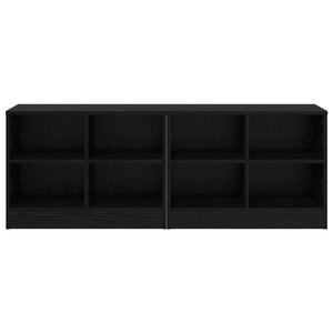 Ντουλάπι κρεβατιού με ράφι 2 pcs Μαύρη Δρυς 66 x 33 x 48 εκ. - Pakobazaar