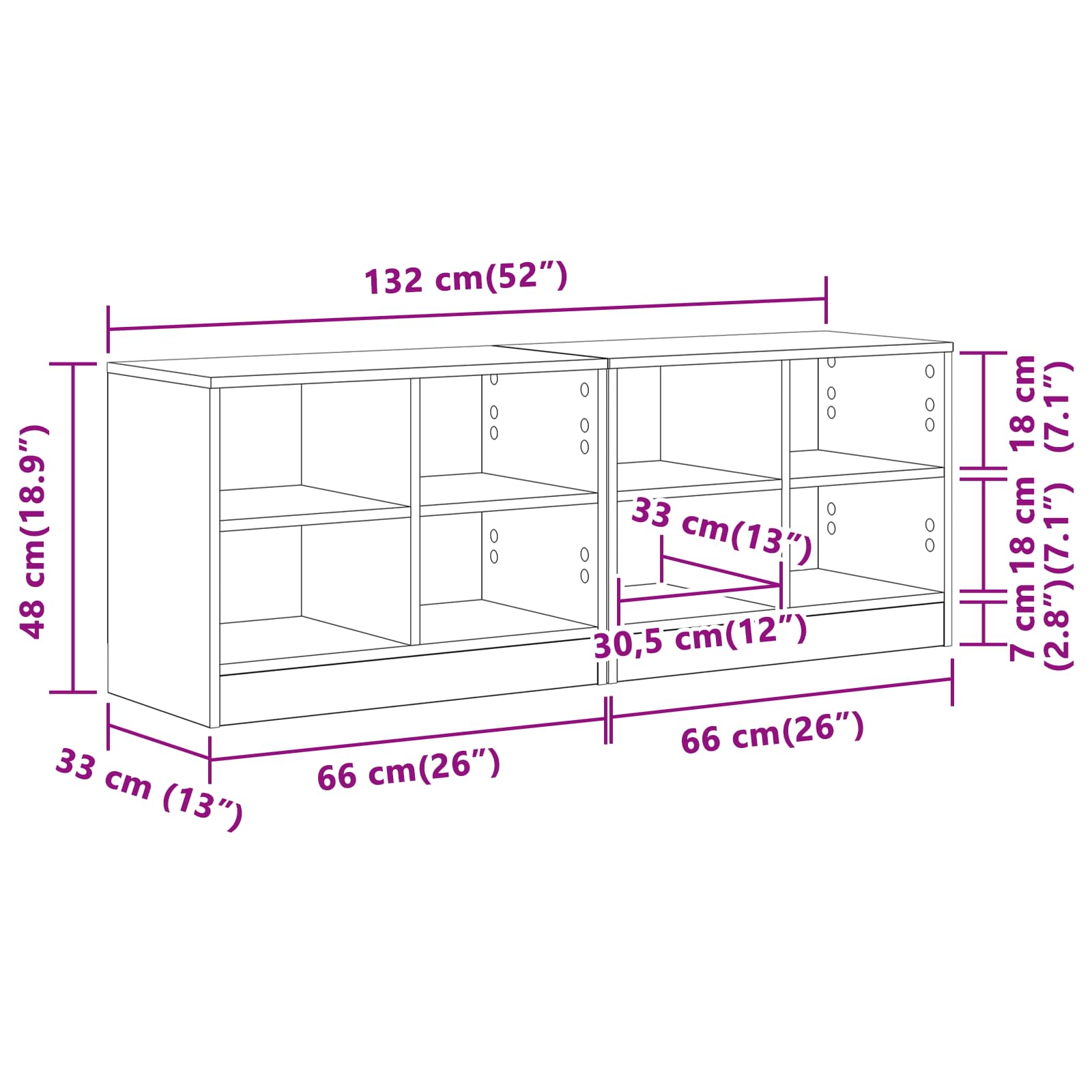 Ντουλάπι κρεβατιού με ράφι 2 pcs Μαύρη Δρυς 66 x 33 x 48 εκ. - Pakobazaar