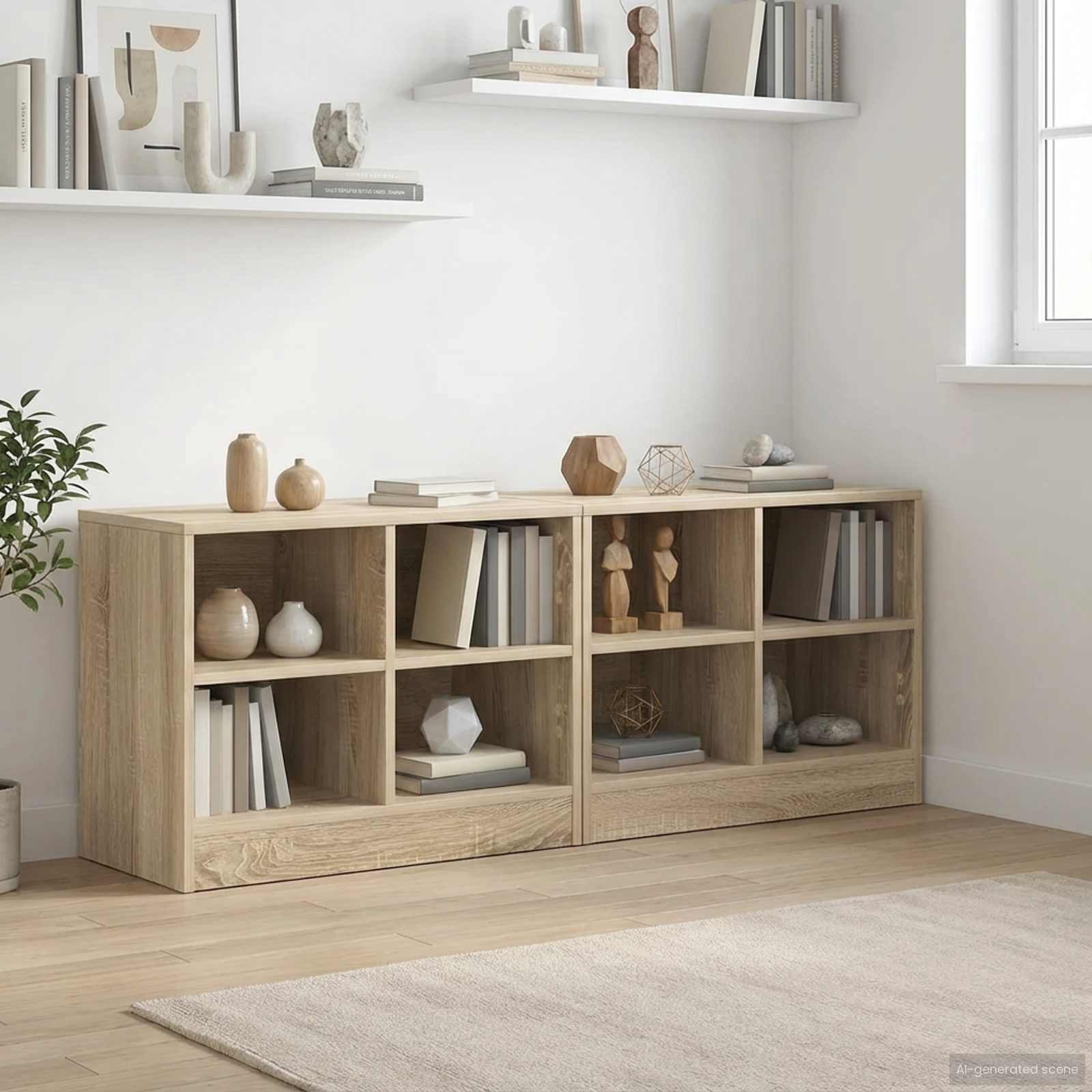 Ντουλάπι κρεβατιού με ράφι 2 pcs Δρύς Sonoma 66 x 33 x 48 εκ. - Pakobazaar