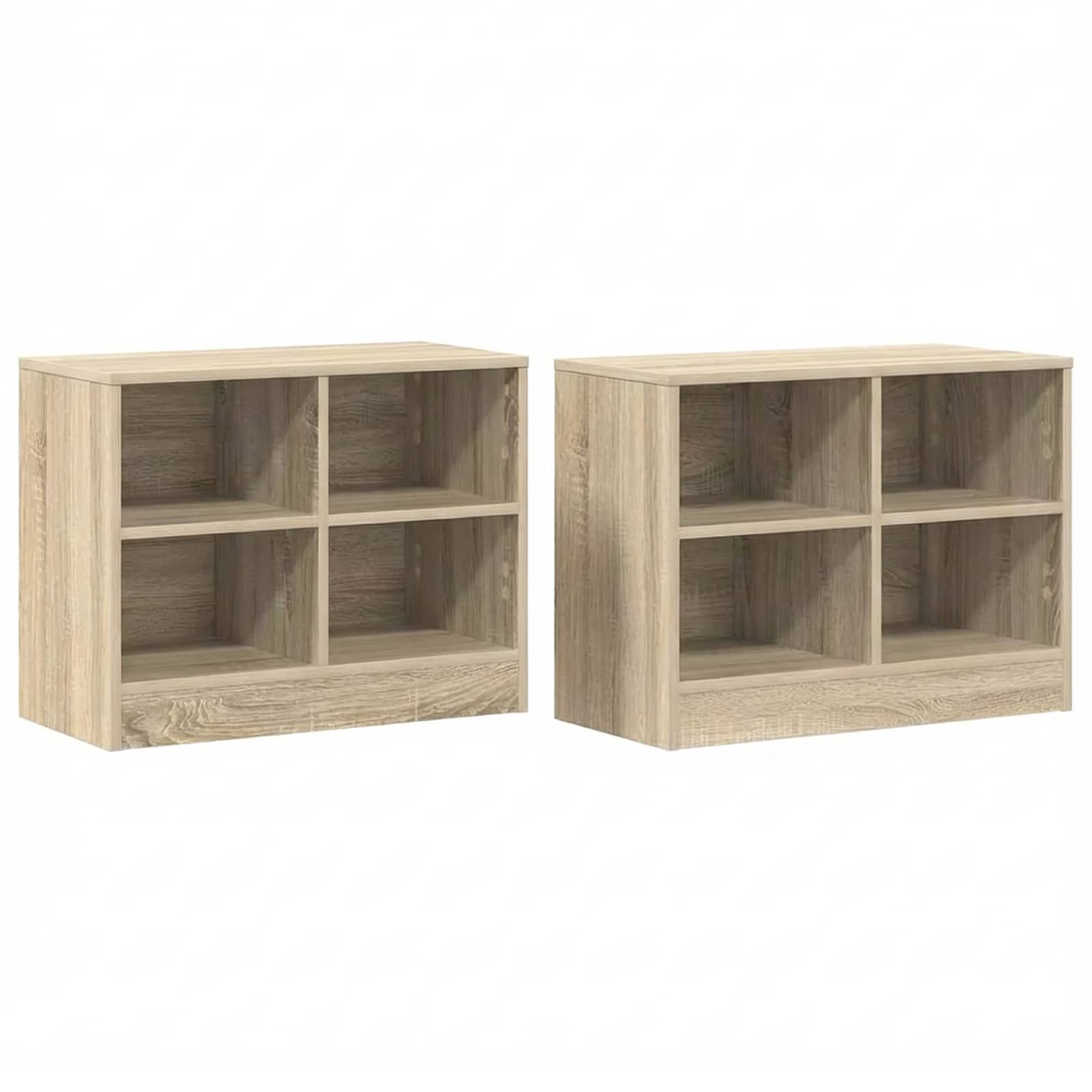 Ντουλάπι κρεβατιού με ράφι 2 pcs Δρύς Sonoma 66 x 33 x 48 εκ. - Pakobazaar