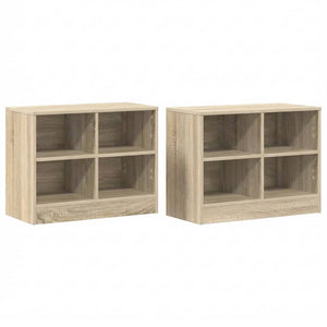 Ντουλάπι κρεβατιού με ράφι 2 pcs Δρύς Sonoma 66 x 33 x 48 εκ. - Pakobazaar
