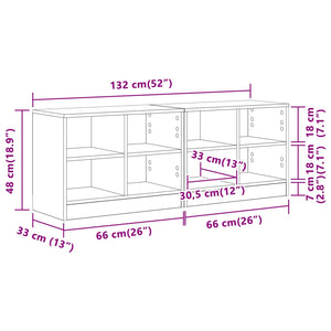 Ντουλάπι κρεβατιού με ράφι 2 pcs Δρύς Sonoma 66 x 33 x 48 εκ. - Pakobazaar