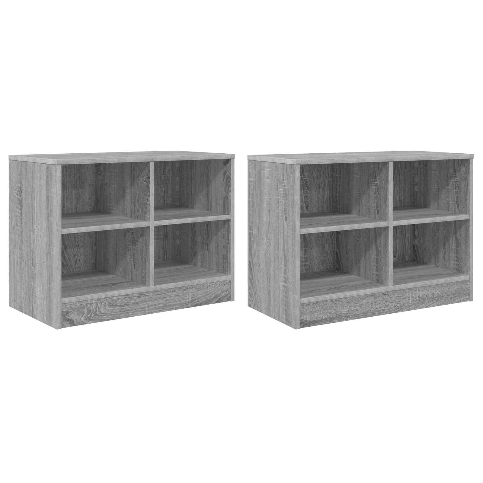 Ντουλάπι κρεβατιού με ράφι 2 pcs Γκρι Sonoma 66 x 33 x 48 εκ. - Pakobazaar