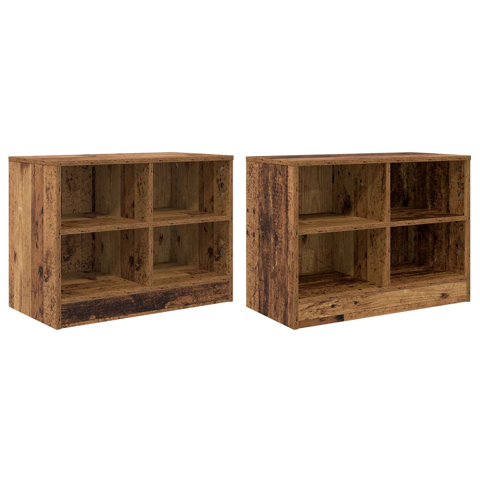Ντουλάπι κρεβατιού 2 pcs Παλαιωμένο ξύλο 66 x 33 x 48 εκ. - Pakobazaar