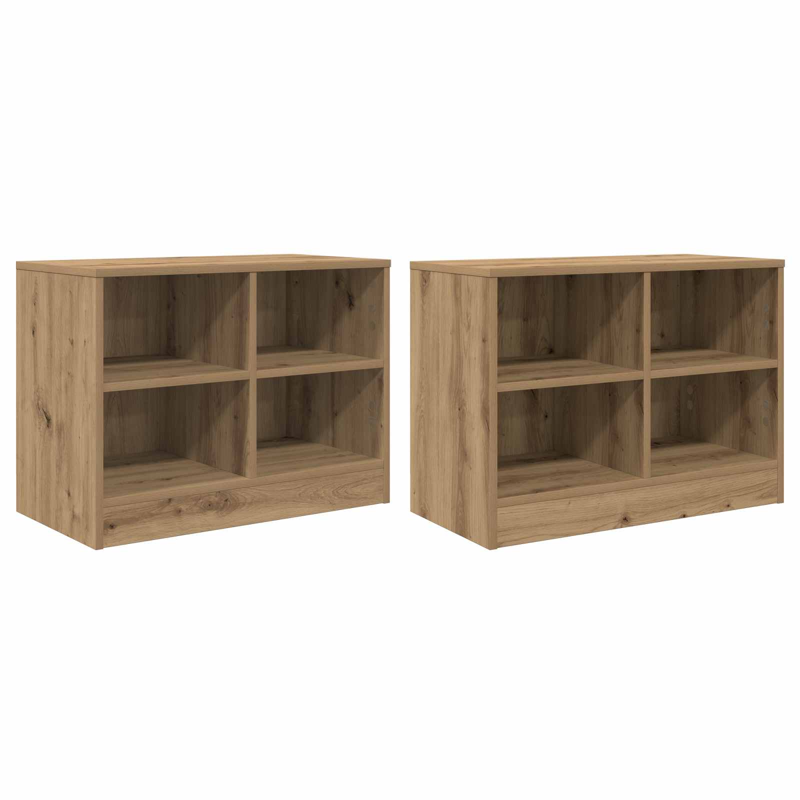 Ντουλάπι κρεβατιού με ράφι 2 pcs Artisan Δρυς 66 x 33 x 48 εκ. - Pakobazaar