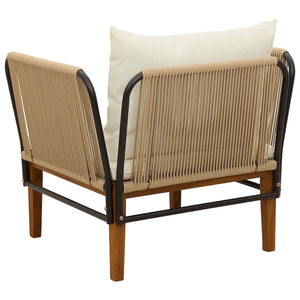 Καρέκλα Κήπου με Μαξιλάρια Στερεό Acacia Ξύλο & Σχοινί Φυσικό - Pakobazaar