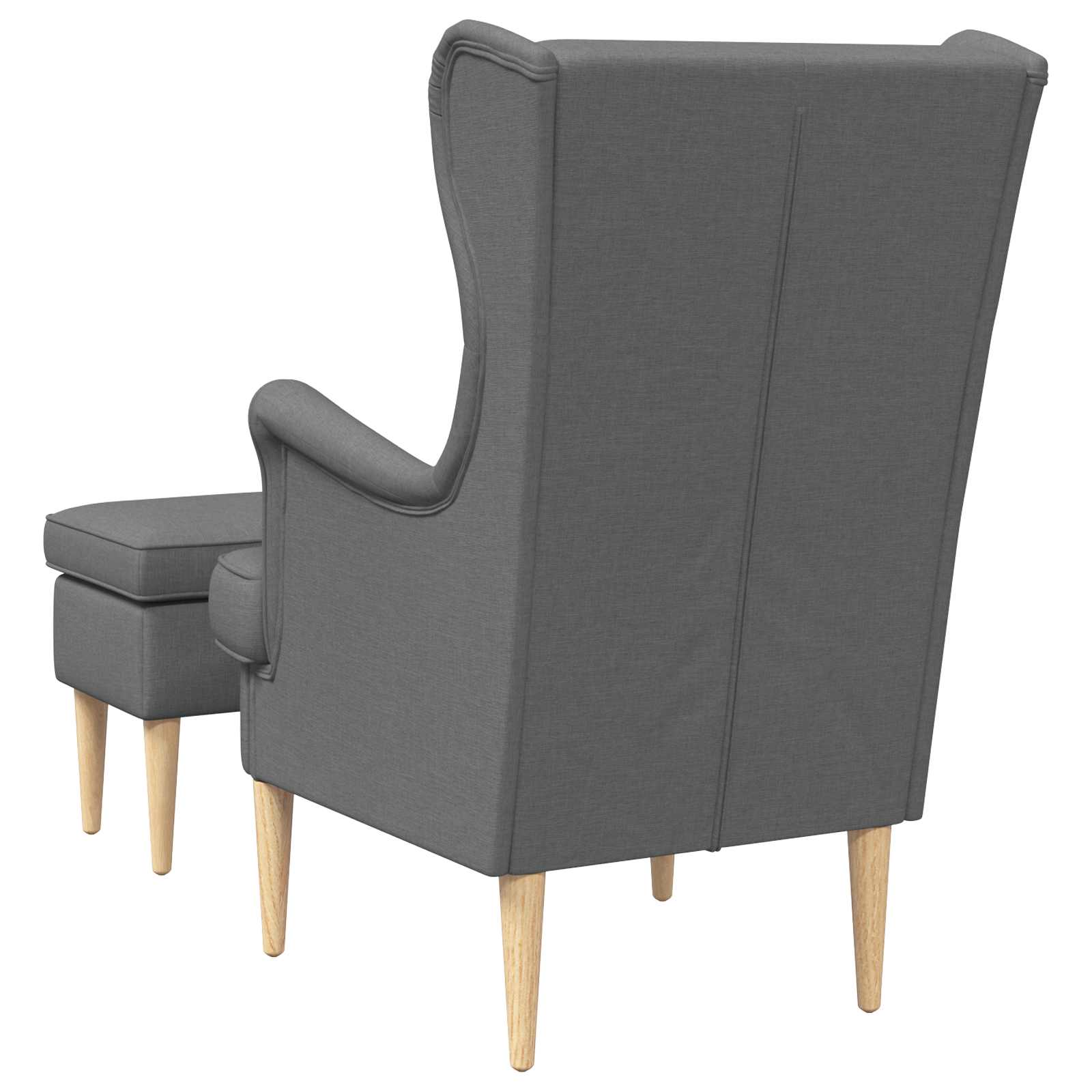 Πολυθρόνα με Σκαμπό 2 τμχ. Σκούρο Γκρι Ύφασμα - Pakobazaar