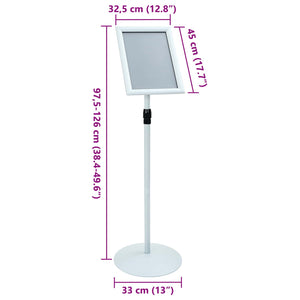Πόδι αφίσας Ασημί 33 x 33 x 126 εκ PVC και Ατσάλι