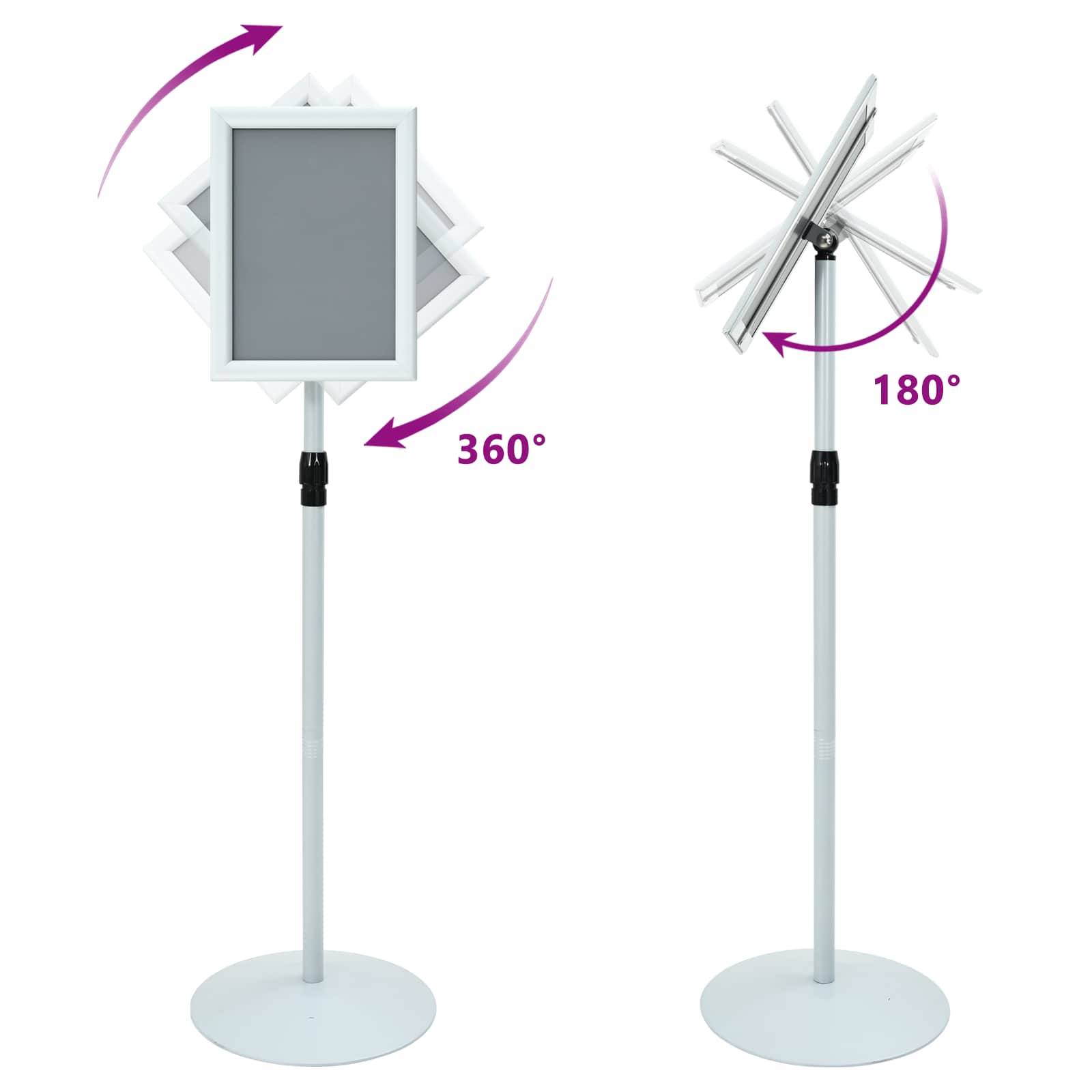 Πόδι αφίσας Ασημί 33 x 33 x 123 εκ PVC και Ατσάλι