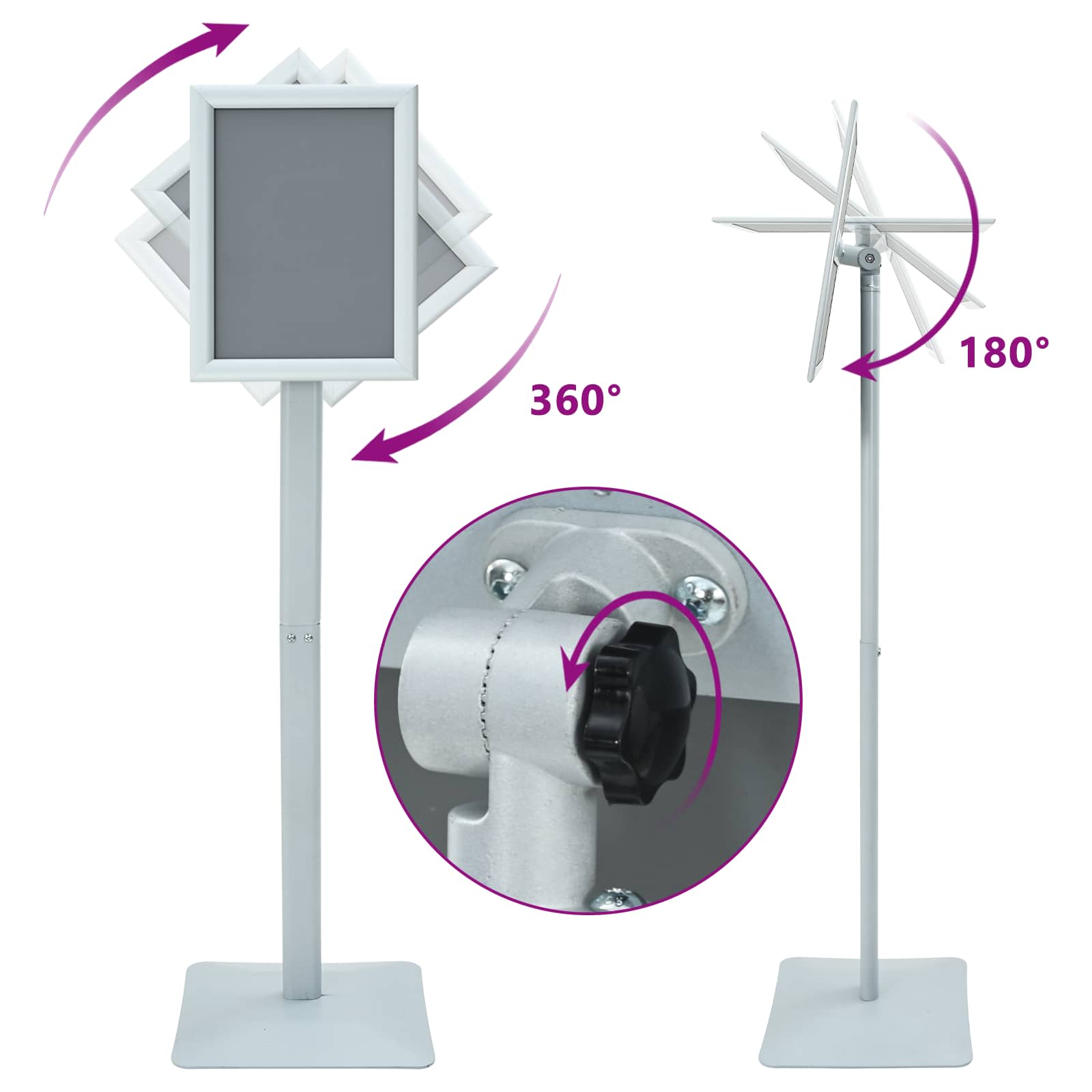 Πόδι αφίσας Ασημί 32 x 27 x 119 εκ Σιδηρούν χυτοσίδηρο - Pakobazaar