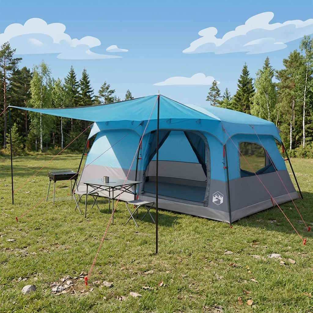 Οικογενειακή Σκηνή με στέγη Μπλε 500 x 400 x 230 εκ - Pakobazaar