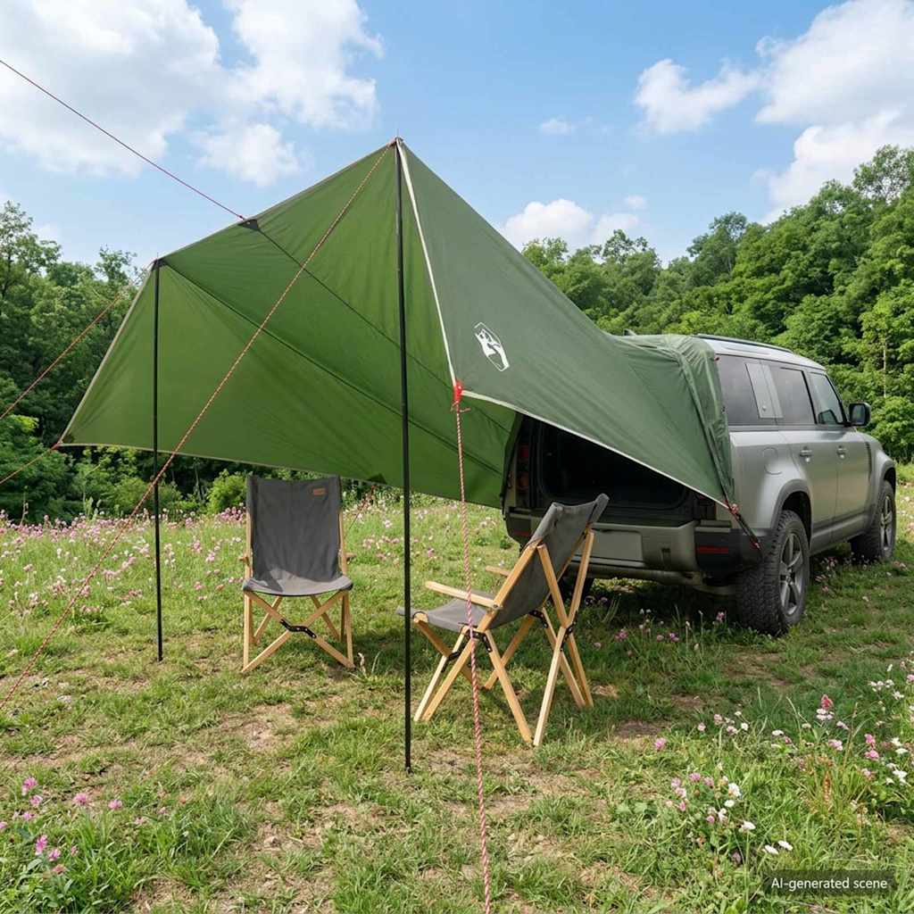 Περίπτερο Οχήματος με στέγη Πράσινο 518 x 580 x 215 εκ. - Pakobazaar