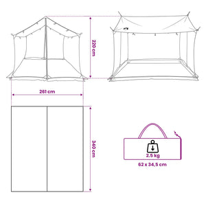 Σκηνή κατασκήνωσης με πλέγμα Πράσινο 340 x 260 x 220 εκ - Pakobazaar