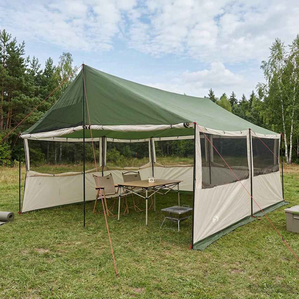 Οικογενειακή Σκηνή με στέγη Πράσινο 450 x 400 x 265 εκ - Pakobazaar