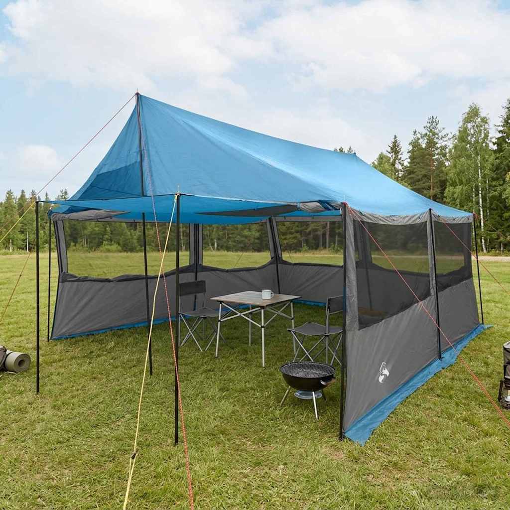 Οικογενειακή Σκηνή με στέγη Μπλε 450 x 400 x 265 εκ - Pakobazaar