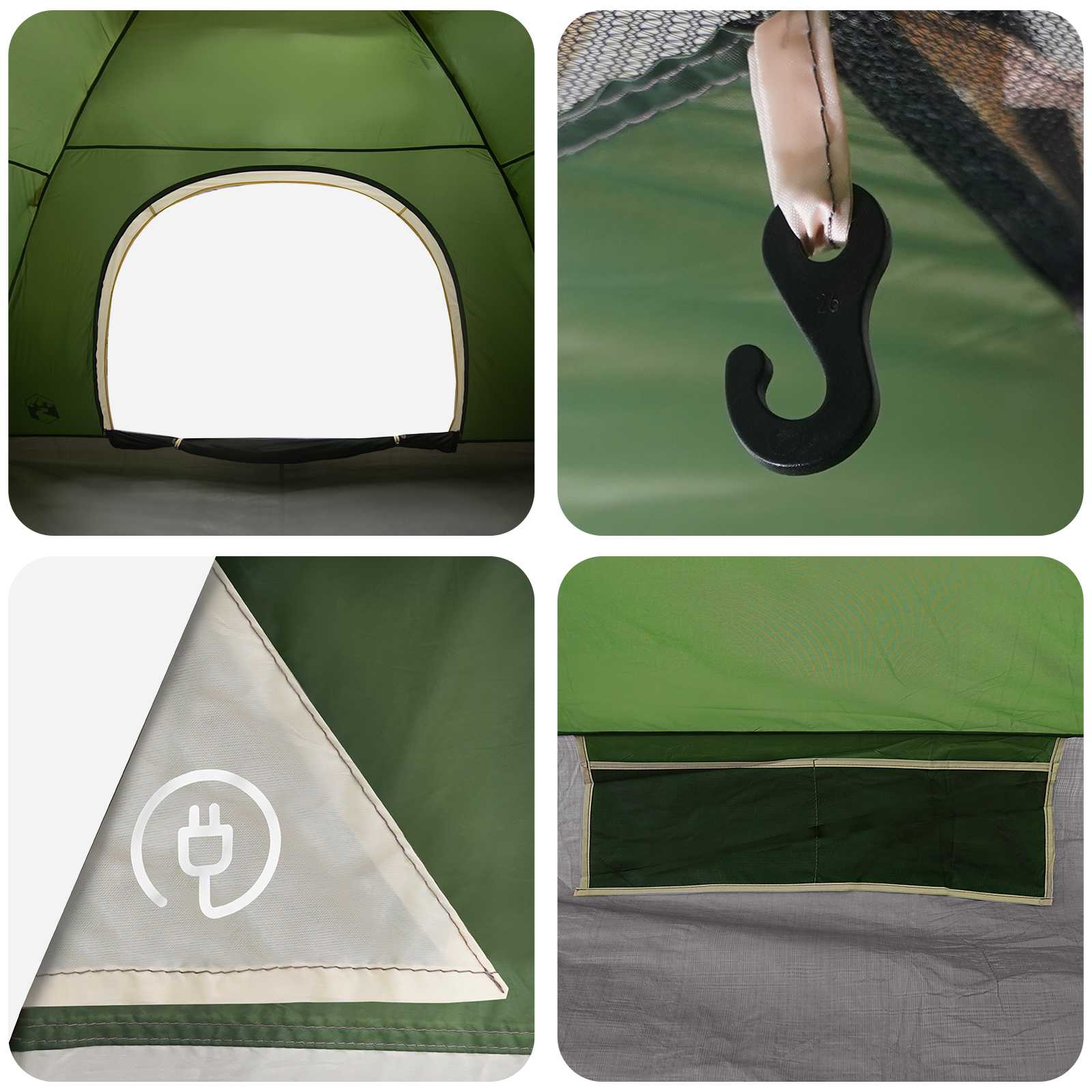 Σκηνή Camping με στέγη με αέρα αέρα Πράσινο 275 x 215 x 125 εκ.