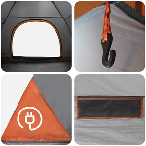 Σκηνή Camping με στέγη Γκρι και Πορτοκαλί 275 x 215 x 125 εκ. - Pakobazaar