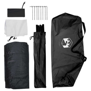 Σκηνή Camping με στέγη Λευκό Μαύρο 275 x 215 x 125 εκ. - Pakobazaar