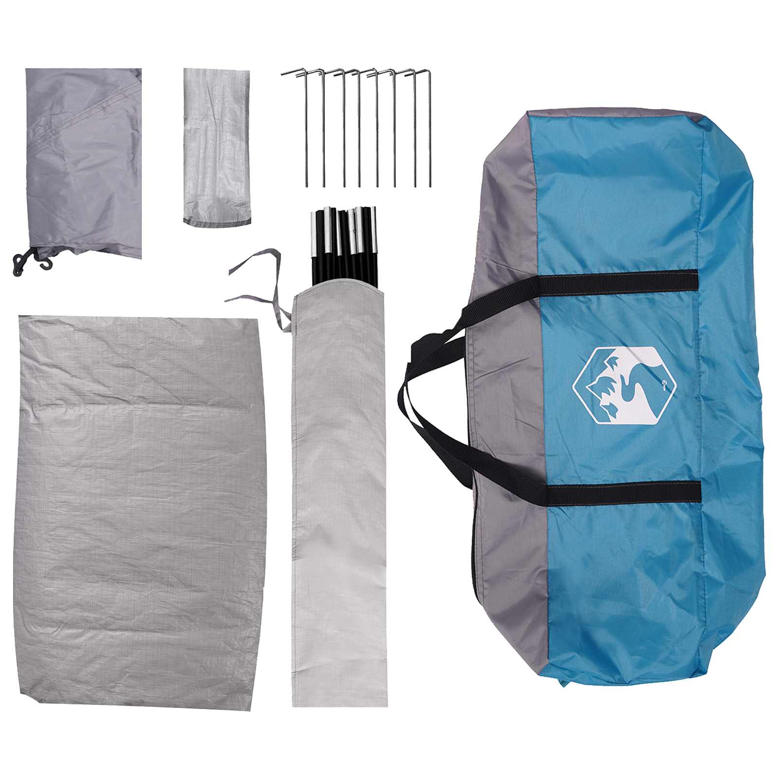 Σκηνή Camping με στέγη με αέρα αέρα Μπλε 335 x 275 x 180 εκ.