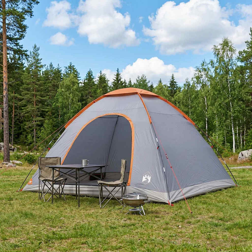 Σκηνή Camping με στέγη Γκρι και Πορτοκαλί 335 x 275 x 180 εκ.