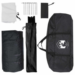 Σκηνή Camping με στέγη Λευκό Μαύρο 335 x 275 x 180 εκ. - Pakobazaar