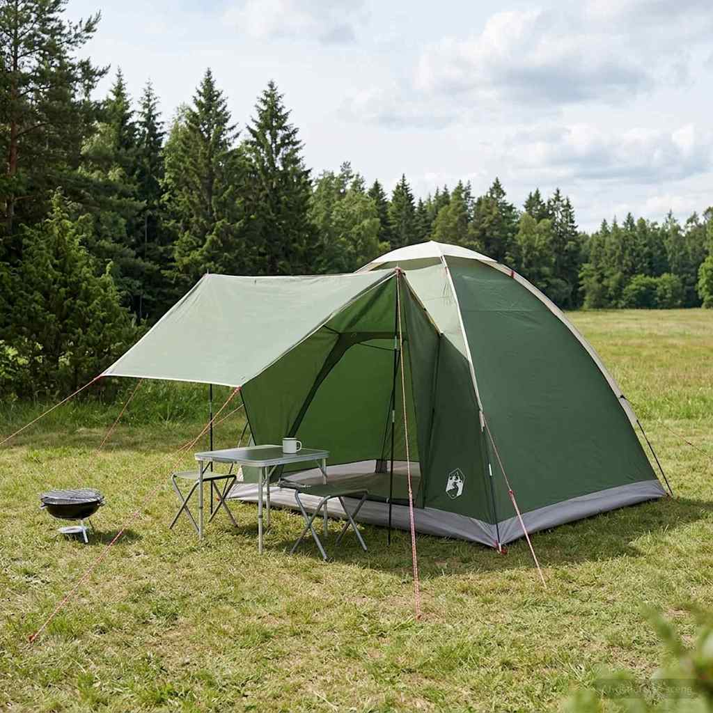 Σκηνή Camping με στέγη Πράσινο 2 Άτομα Πολυεστέρας και Χάλυβας