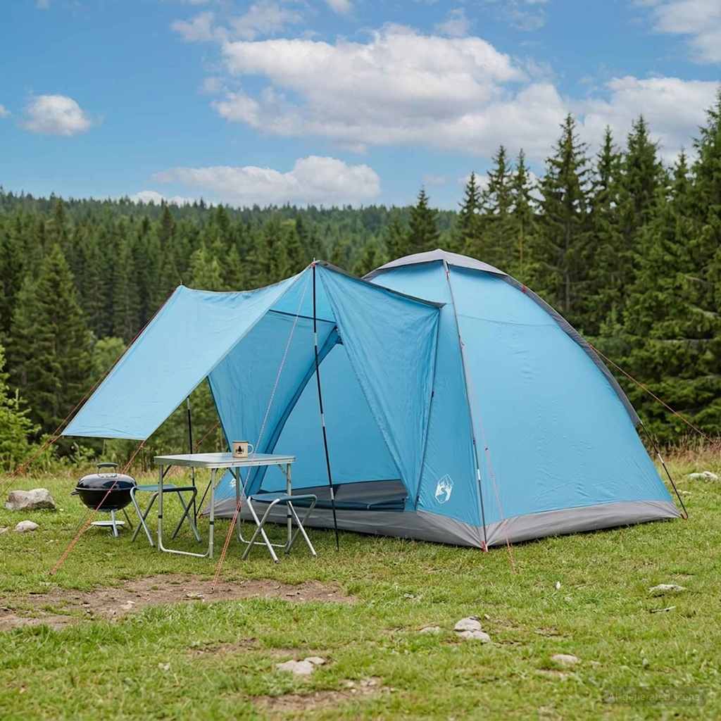 Σκηνή Camping με στέγη Μπλε 2 Άτομα Πολυεστέρας και Χάλυβας