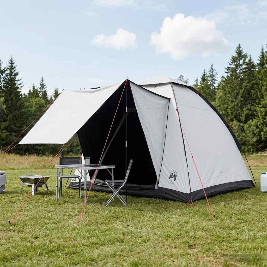Σκηνή Camping με στέγη Λευκό Μαύρο 190 x 140 x 105 εκ.
