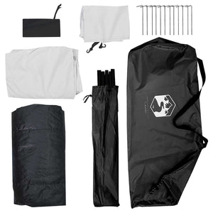 Σκηνή Camping με στέγη Λευκό Μαύρο 275 x 215 x 125 εκ. - Pakobazaar