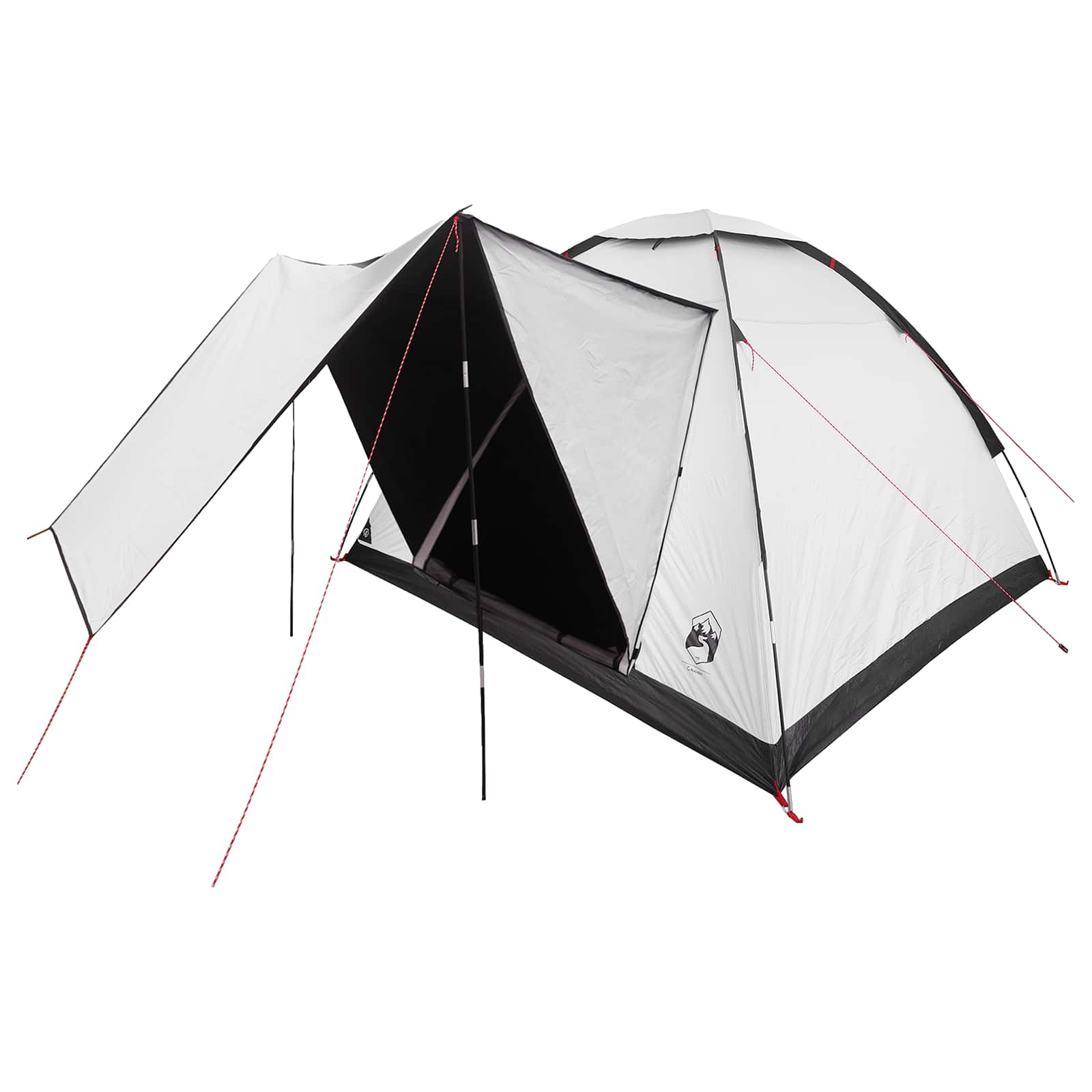 Σκηνή Camping με στέγη Λευκό Μαύρο 275 x 215 x 125 εκ.
