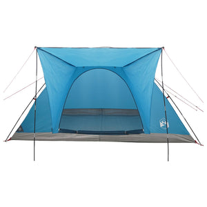 Σκηνή Camping με στέγη Μπλε 6 ατόμων Πολυεστέρας και Χάλυβας - Pakobazaar