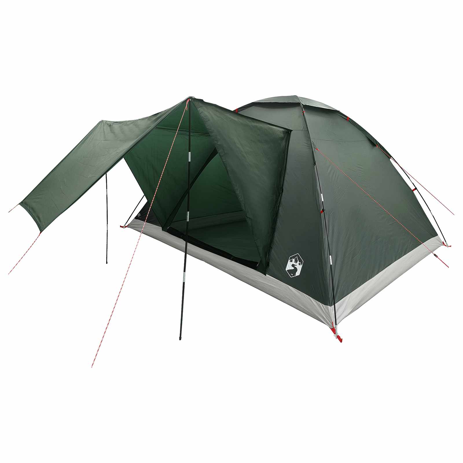 Σκηνή Camping με στέγη Στρατιωτικό Πράσινο 335 x 275 x 180 εκ. - Pakobazaar