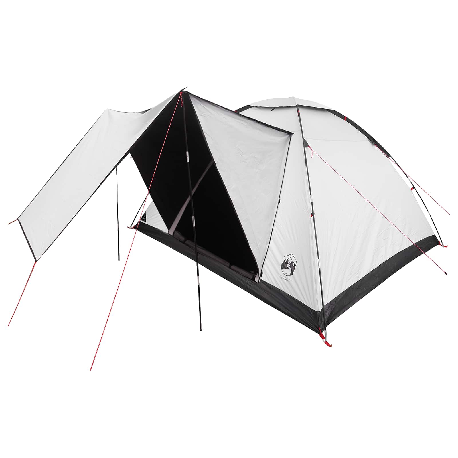 Σκηνή Camping με στέγη Λευκό Μαύρο 335 x 275 x 180 εκ. - Pakobazaar