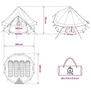Σκηνή Τιπί Πράσινο 250 x 250 cm Πολυεστέρας και Χάλυβας - Pakobazaar