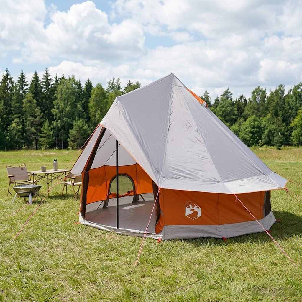Σκηνή Τιπί με στέγη Γκρι και Πορτοκαλί 250 x 250 cm - Pakobazaar