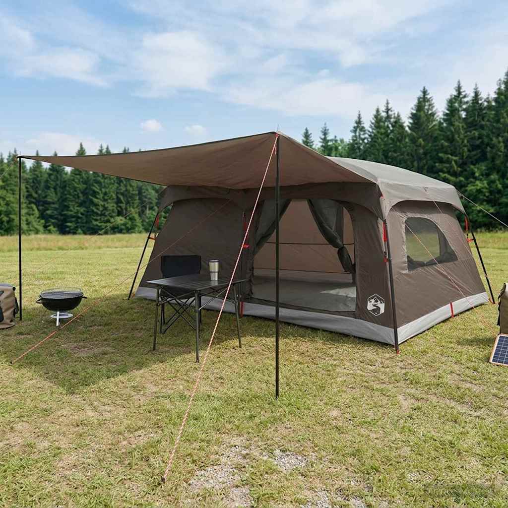 Οικογενειακή Σκηνή με στέγη Καφέ Γκρι 500 x 400 x 230 εκ - Pakobazaar