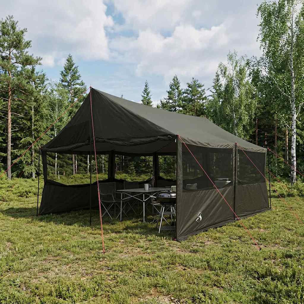 Οικογενειακή Σκηνή με στέγη Καφέ γκρι 450 x 400 x 265 εκ - Pakobazaar